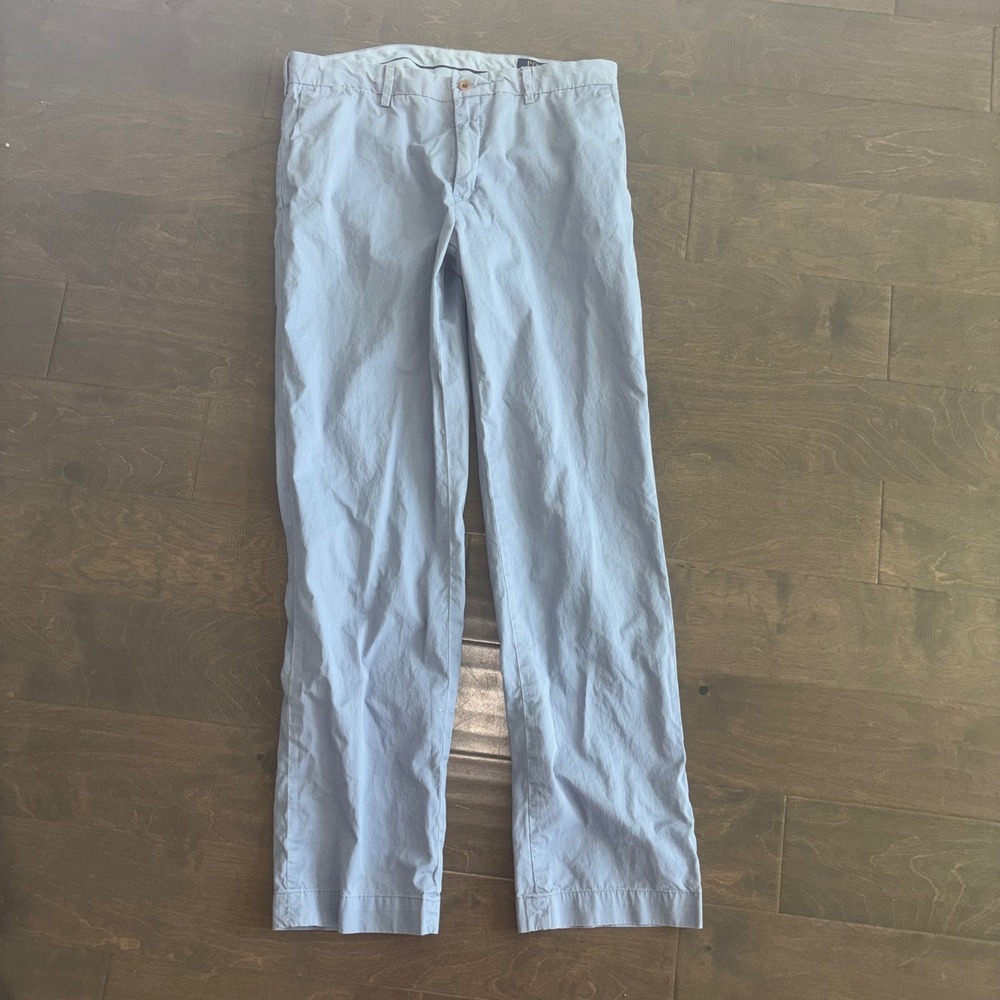 Polo Ralph Lauren Mens Classic Fit Chino Pants Light Blue Pima Cotton 34x32